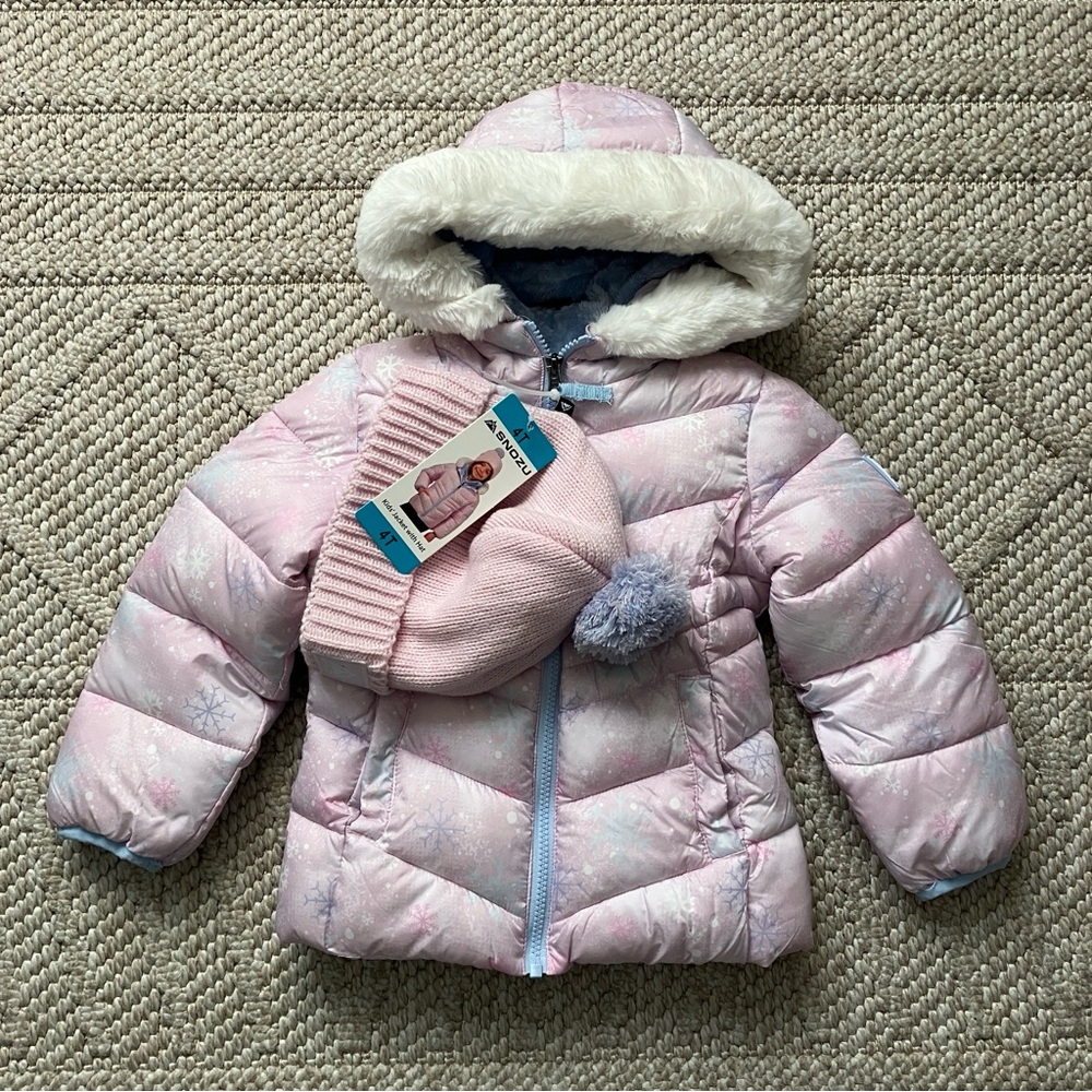 NWT Snozu Girl’s Jacket w/ Hat, Size 4T